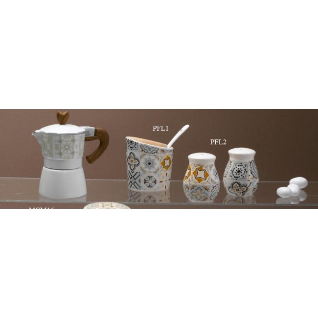 Bomboniera sale e pepe in ceramica fantasia Bomboniera sale e pepe in ceramica fantasia